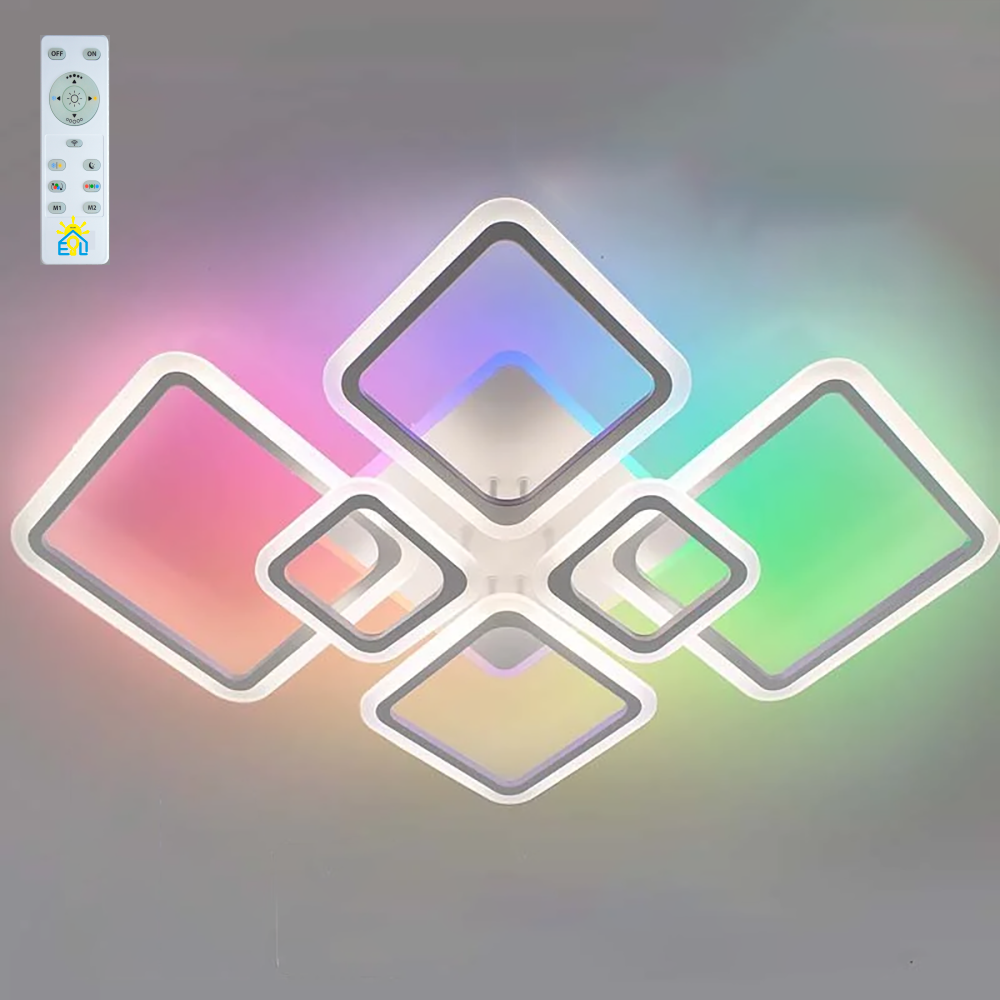 Люстра світлодіодна ESLLSE OVAL RGB 7S 180 Вт Білий (10128-1)