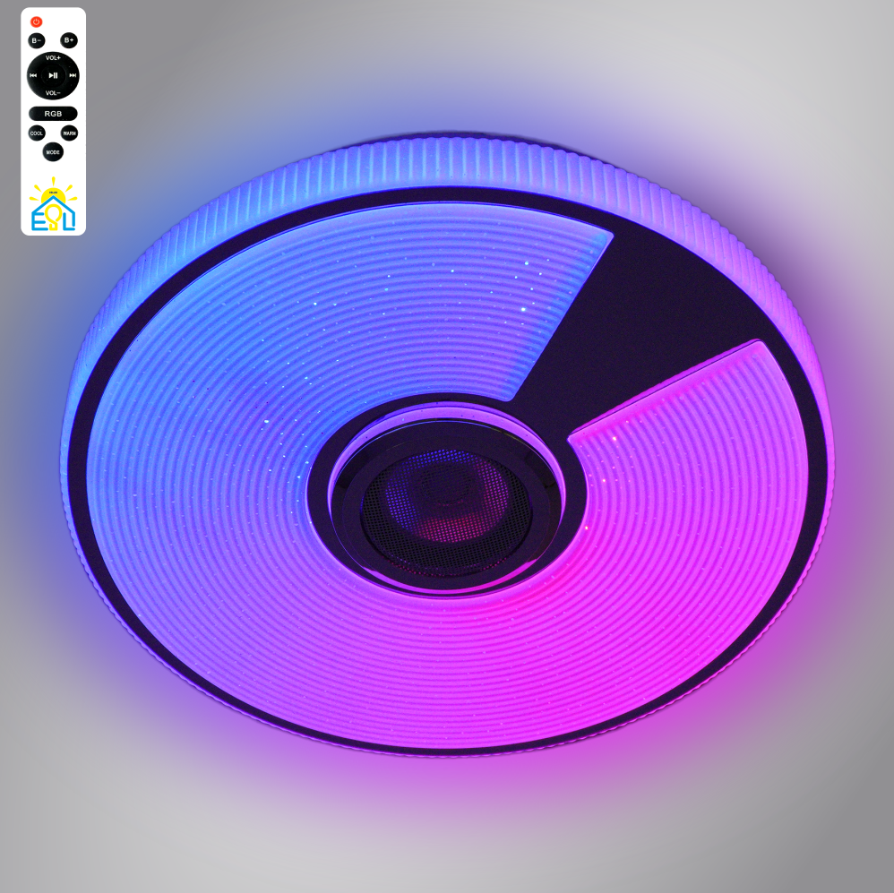 Люстра світлодіодна музична ESLLSE SONG R RGB 40 Вт 330x65 мм Білий (10451-1)